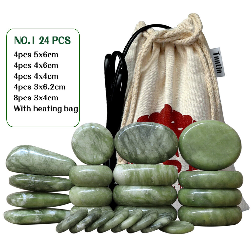 Dechoicelife (A-No1 With Heater) Tontin Jade Glaze Hot Stone Massage Set Massager Back Massageador Health Care Stones For Massage Spine Basalt Lava Stone Spa