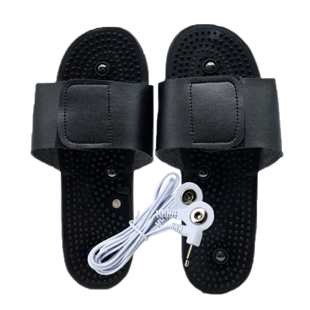 Dechoicelife Silver (A-Slippers With Cable) Tens Ems Electrode Massager Accessories Slippers Glove Sock Bracer Cable Conductive Fiber For Body Massage Electric Too
