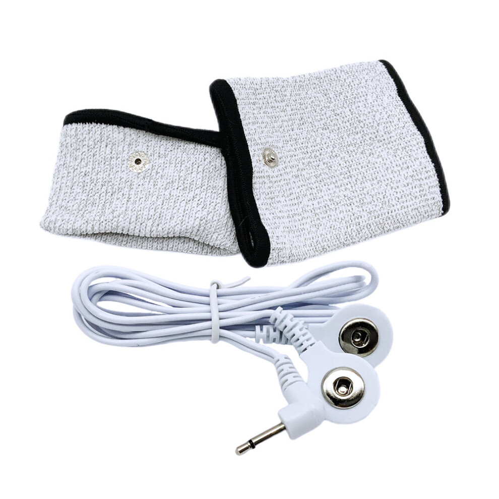 Dechoicelife Silver (A-Bracers With Cable) Tens Ems Electrode Massager Accessories Slippers Glove Sock Bracer Cable Conductive Fiber For Body Massage Electric Tool