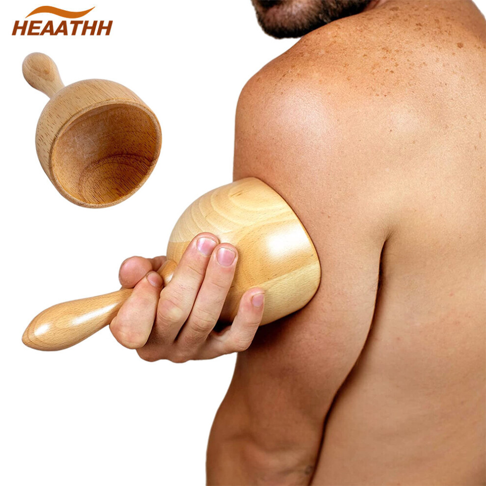 Dechoicelife (A-Style D) Smooth Wood Massage Cup Handheld Wooden Massage Therapy Cup For Lymphatic Drainage Anti-Cellulite Muscle Tension Relieves