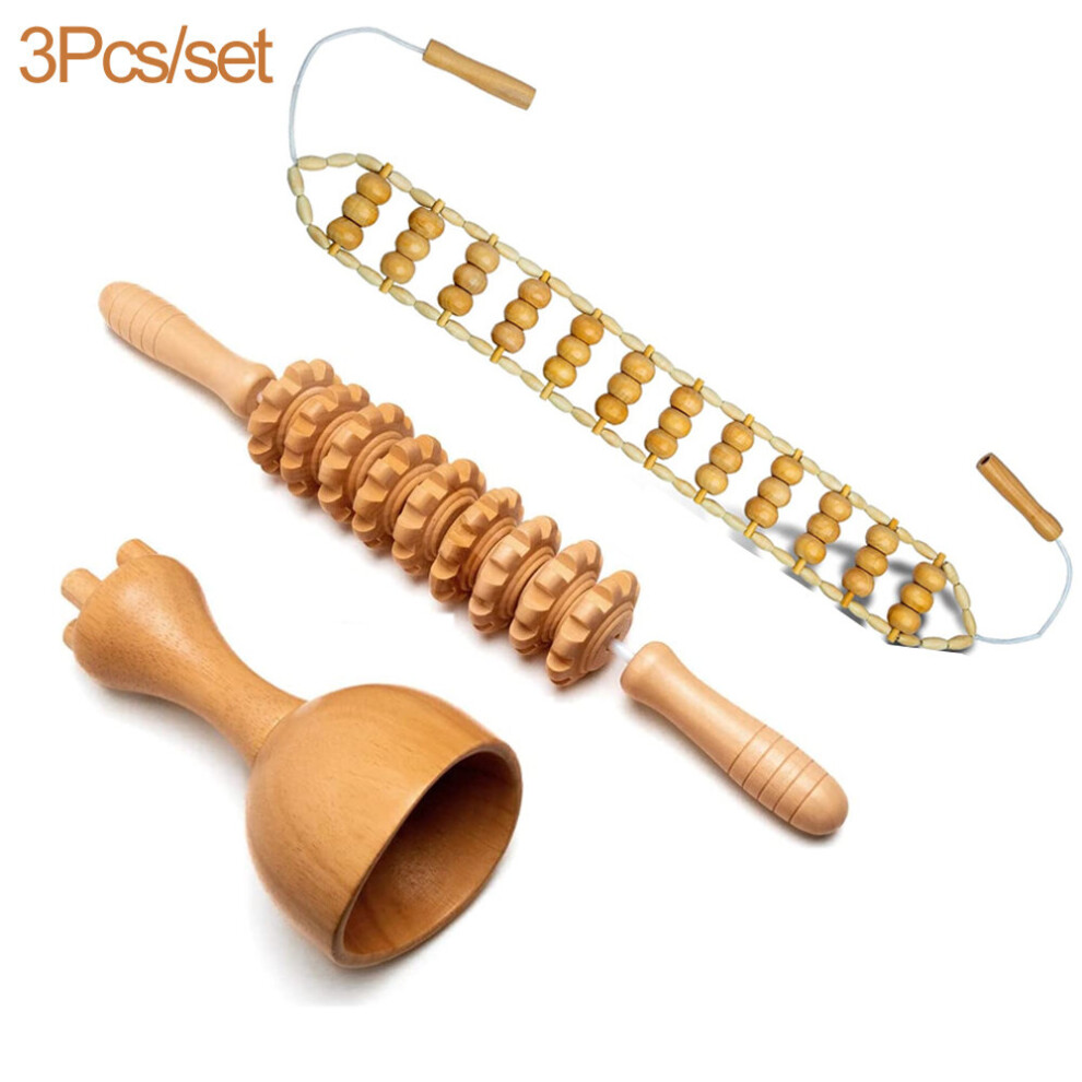 Dechoicelife (A-3Pcs) Wood Therapy Massage Tools,Lymphatic Drainage Massager For Body Shaping, Anti Cellulite Body Sculpting Tools