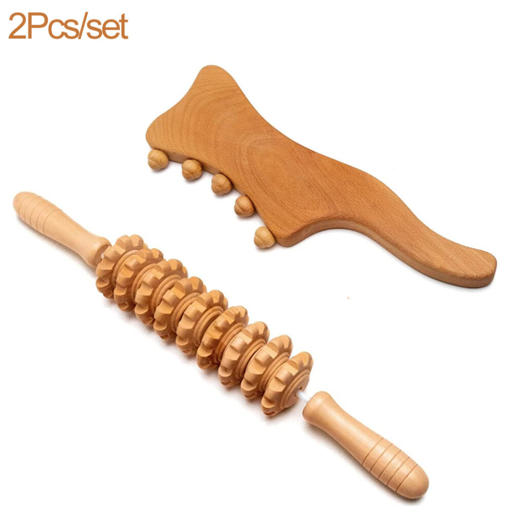 Dechoicelife Orange (A-) Wood Therapy Massage Tools,Lymphatic Drainage Massager For Body Shaping, Anti Cellulite Body Sculpting Tools