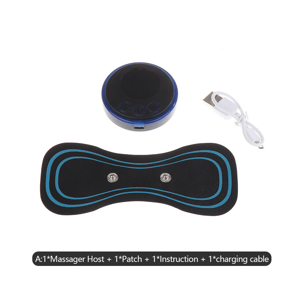Dechoicelife (A-A) Mini Intelligent Cervical Spine Massager Stickers Muscle Relief Pain Neck Back Massage Convenient Meridian Lcd Display Massager