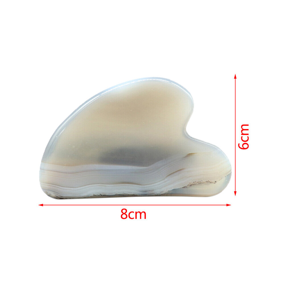 Dechoicelife 1Pc Agate Gouache Scraper Natural Jade Guasha Board Facial Eye Scraping Massage Stone Acupuncture Therapy Health Care Gua Sha