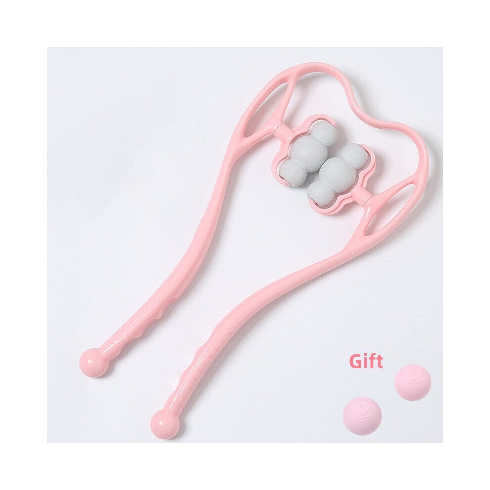 Dechoicelife Pink (A-) New Plastic Pressure Point Therapy Neck Massageador Massagem Relieve Hand Roller Neck Massager For Neck Shoulder Trigger Point