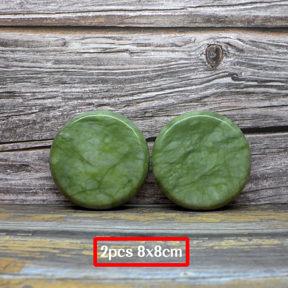 Dechoicelife (A-2Pcs 8X8cm) Tontin Jade Glaze Hot Stone Massage Set Massager Back Massageador Health Care Stones For Massage Spine Basalt Lava Stone Spa
