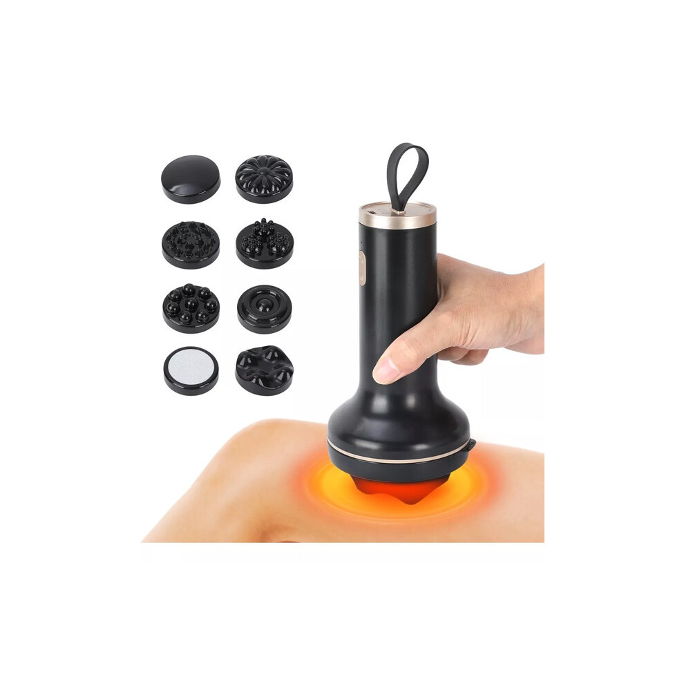 Dechoicelife (A-Black) Electric Massager Infrared Fat Burning Body Handheld Cervical Spine Waist Leg Massage Stick Wireless Charging Slim Weight Loss
