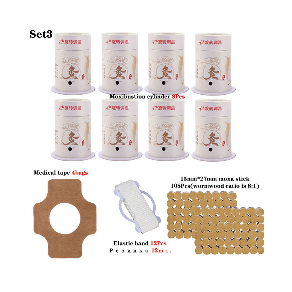 Dechoicelife (A-Set 3) Moxibustion Stick Burner Pure Mugwort Roll Warm Meridian Acupoint Moxa Therapy Yoga Physical Pain Relief