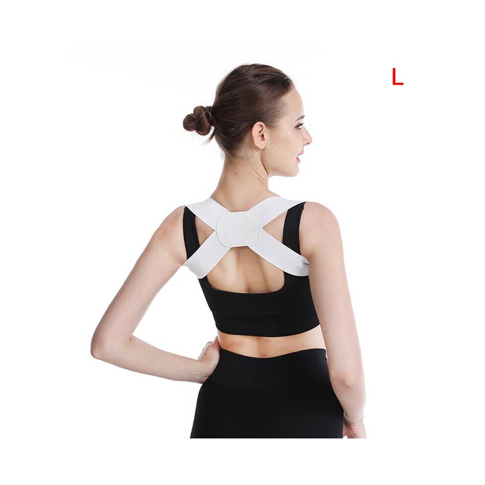 Dechoicelife White (A-L-) 1Pc Back Posture Corrector Stealth Back Health Support Posture Corrector Shoulder Orthotics Spine Belt Correction Brace Strap