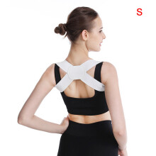 (a-S-White) 1PC Back Posture Corrector Stealth Back Health Support Posture Corrector Shoulder Orthotics Spine Belt Correction Brace Strap