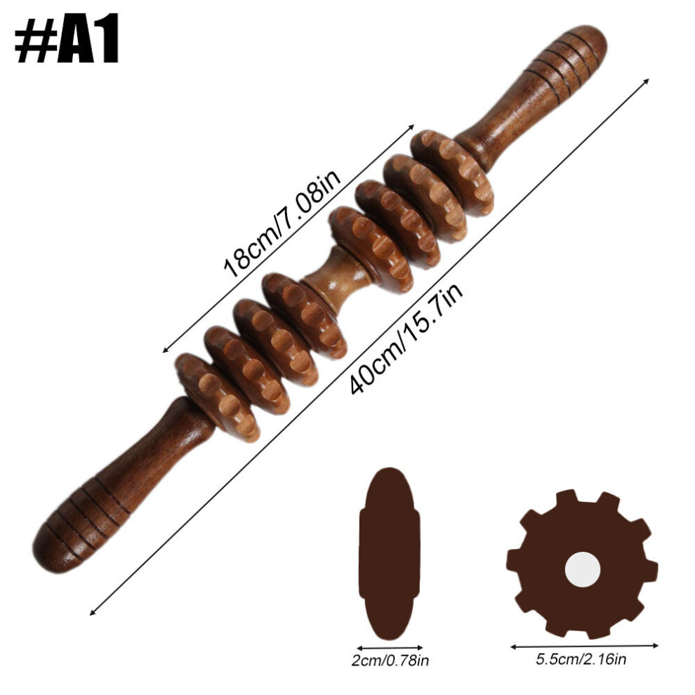 Dechoicelife (A-A1-1Pcs) 1Pcs Yoga Wooden Meridian Rod Exercise Massage Roller Stick Sports Injury Gym Body Leg Trigger Point Muscle Roller Massager