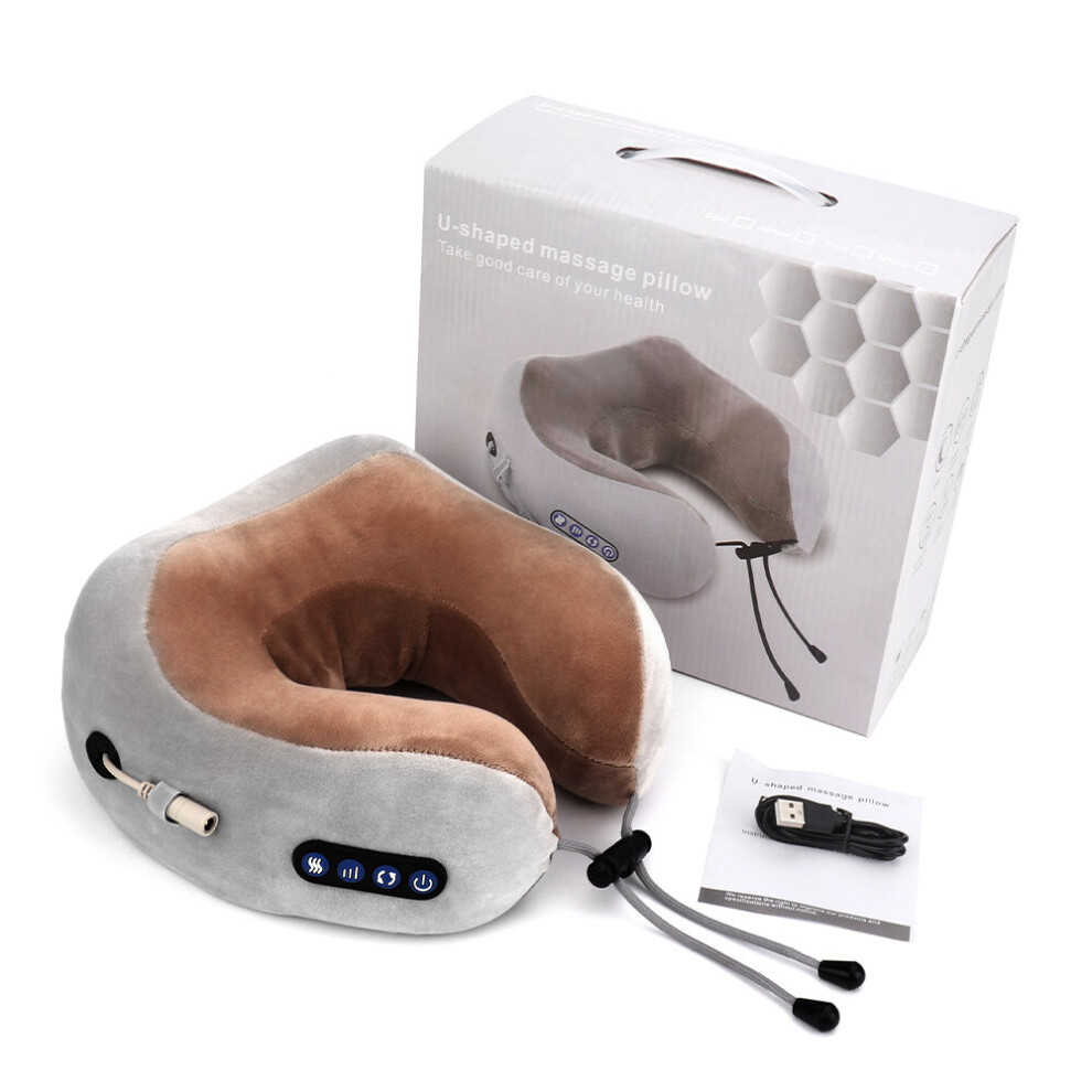 Dechoicelife U Shaped Electric Neck Massager Neck Pillow Shoulder Relaxation Pain Relief Massage Vibration Kneading Therapy Pillow Machine
