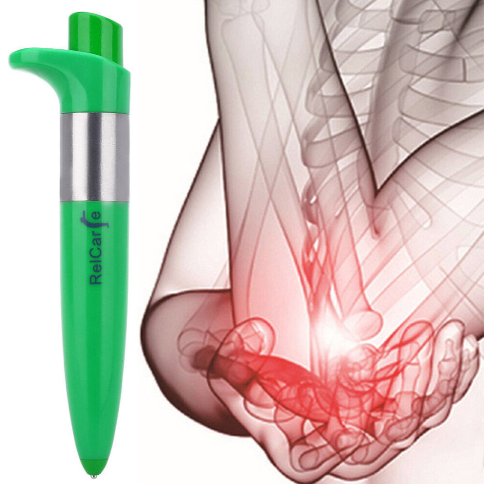 Dechoicelife Green (A-) Electronic Handheld Point Massage Pen Pulse Analgesia Pen Pain Relief Sciatica Joint