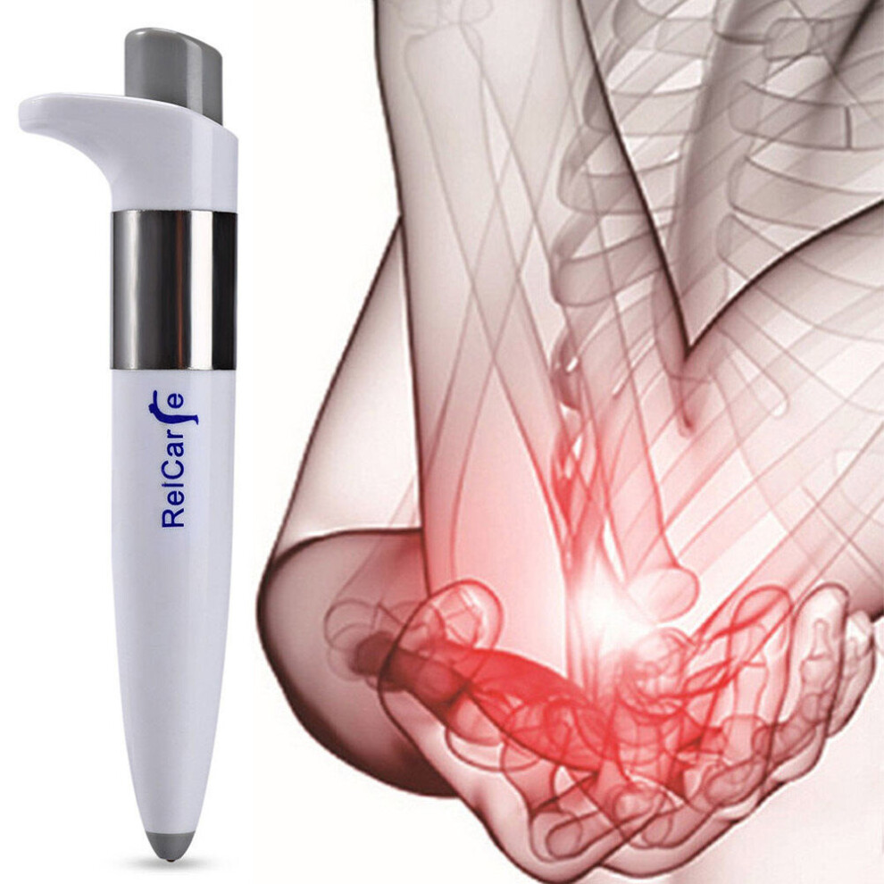 Dechoicelife White (A-) Electronic Handheld Point Massage Pen Pulse Analgesia Pen Pain Relief Sciatica Joint
