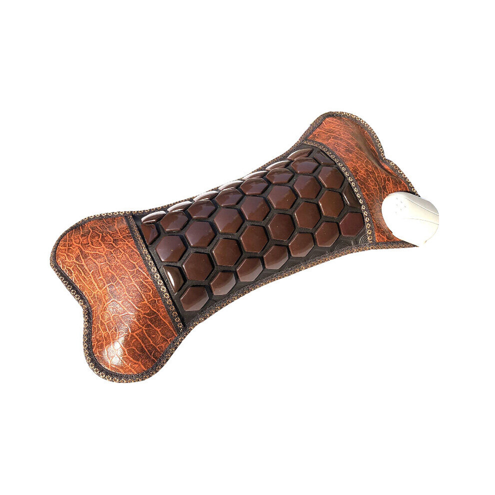 Dechoicelife Brown (A-) Jade Heating Pillow Natural Tourmaline Germanium Stone Jade Cervical Pillow Neck Massager Help Sleep Relieve Pains Fatigue