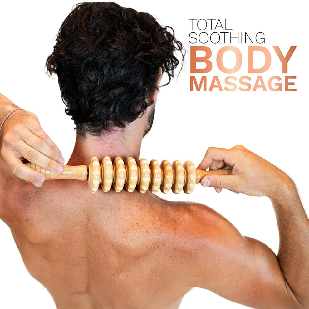 Dechoicelife (A-B5) Wood Therapy Massage Tools Muscle Roller Stick,Maderoterapia Rolling Body Massager For Pain Relief,Cellulite, Lymphatic Drainage