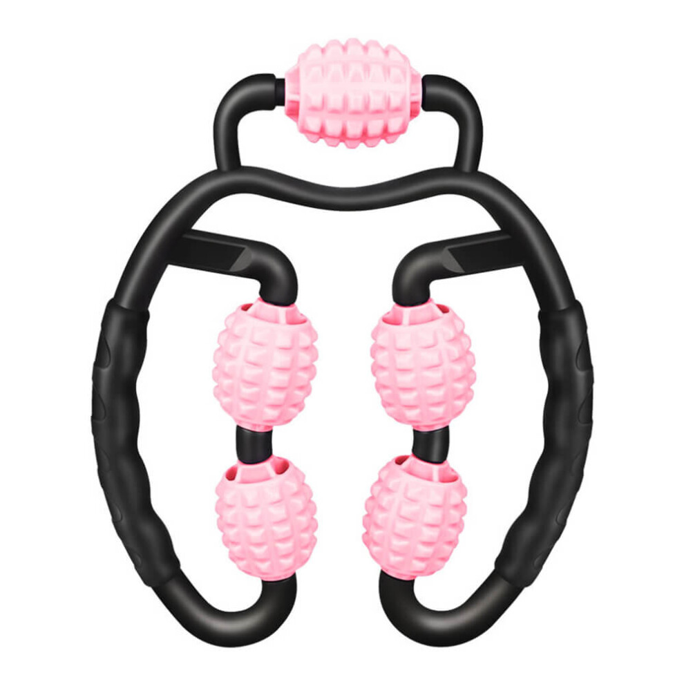 Dechoicelife Pink (A-) Muscle Roller U Shape Trigger Point Massage Muscle Tissue Relieve Fitness Soreness Relaxation Calves Leg Arm Elbow Massager Tool