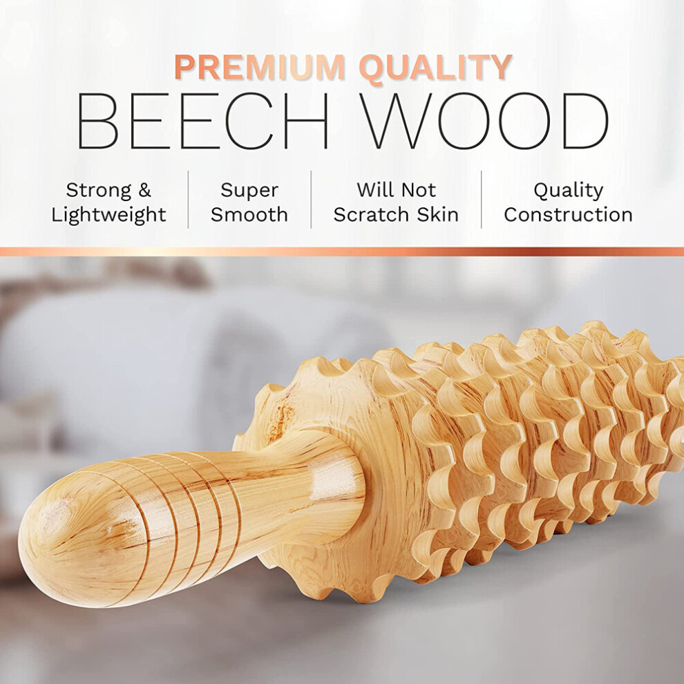 Dechoicelife (A-B6) Wood Therapy Massage Tools Muscle Roller Stick,Maderoterapia Rolling Body Massager For Pain Relief,Cellulite, Lymphatic Drainage
