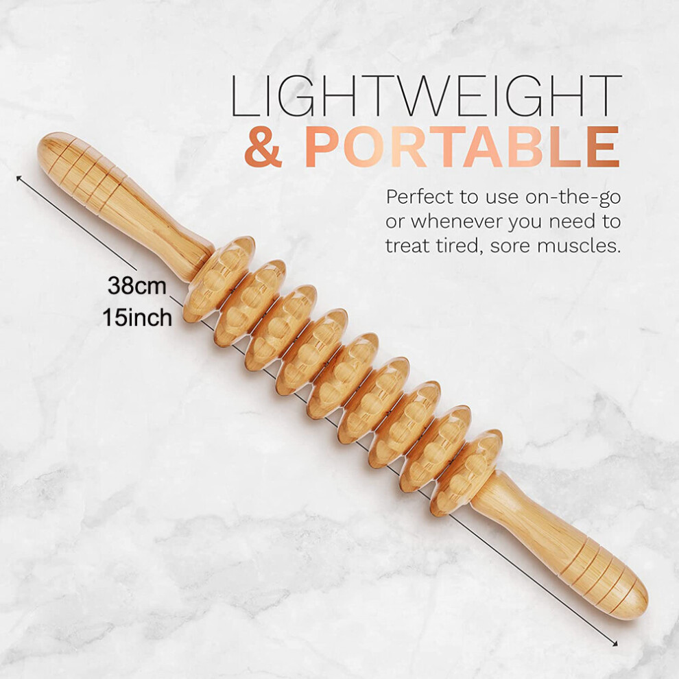 Dechoicelife (A-B4) Wood Therapy Massage Tools Muscle Roller Stick,Maderoterapia Rolling Body Massager For Pain Relief,Cellulite, Lymphatic Drainage