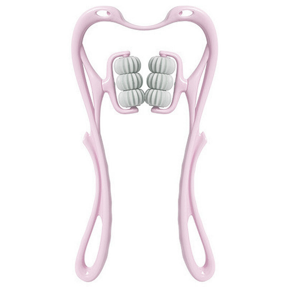 Dechoicelife Pink (A-) Six Balls Neck Massager Therapy Neck And Shoulder Trigger Point Roller Massagem Plastic Pressure Point Cervical Spine Massager