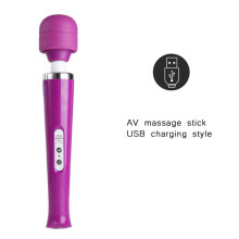 (a-V0134-V-USB) aiboduo Body Massager Wand Vibrator Powerful Huge Head Body Neck Massage Magic Vibration Female Personal Product Massage Stick