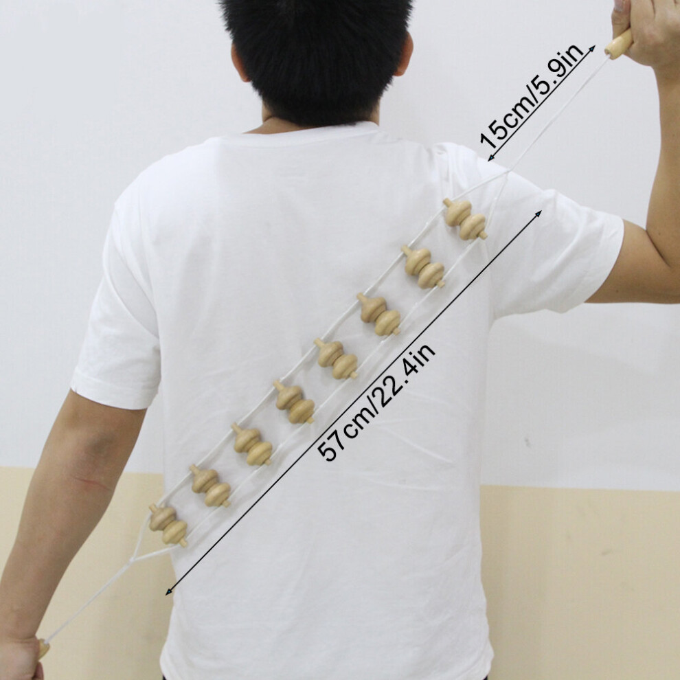 Dechoicelife (A-9) Wood Back Massage Roller Rope Tool,Lymphatic Drainage Massager,Wood Roller Massage,Massage For Back,Neck,Shoulders
