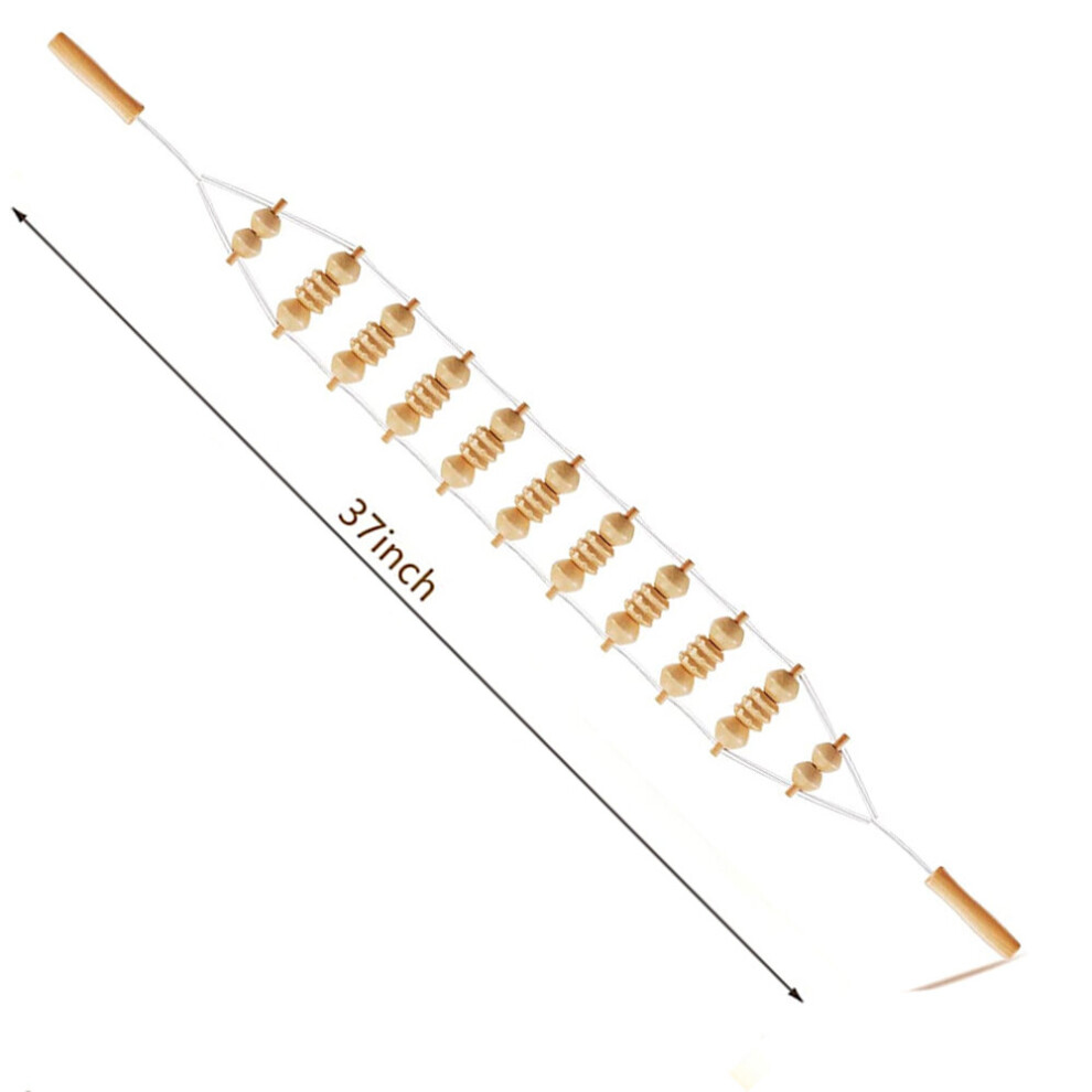 Dechoicelife (A-2) Wood Back Massage Roller Rope Tool,Lymphatic Drainage Massager,Wood Roller Massage,Massage For Back,Neck,Shoulders