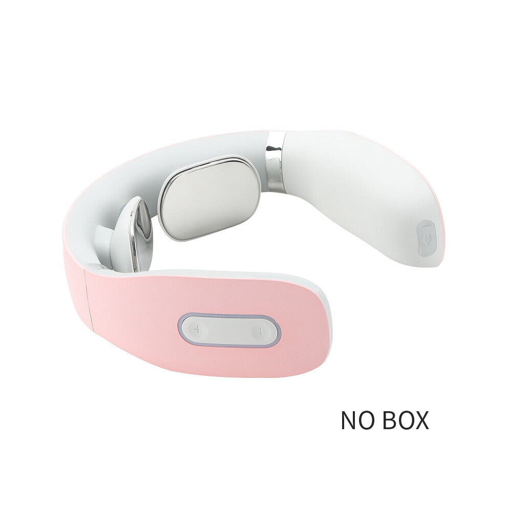 Dechoicelife Pink (A-No Box ) Electric Back And Neck Pulse Massager With Voice Therapy Massage Voice Broadcast Echargeable Heating Function Neck Massager
