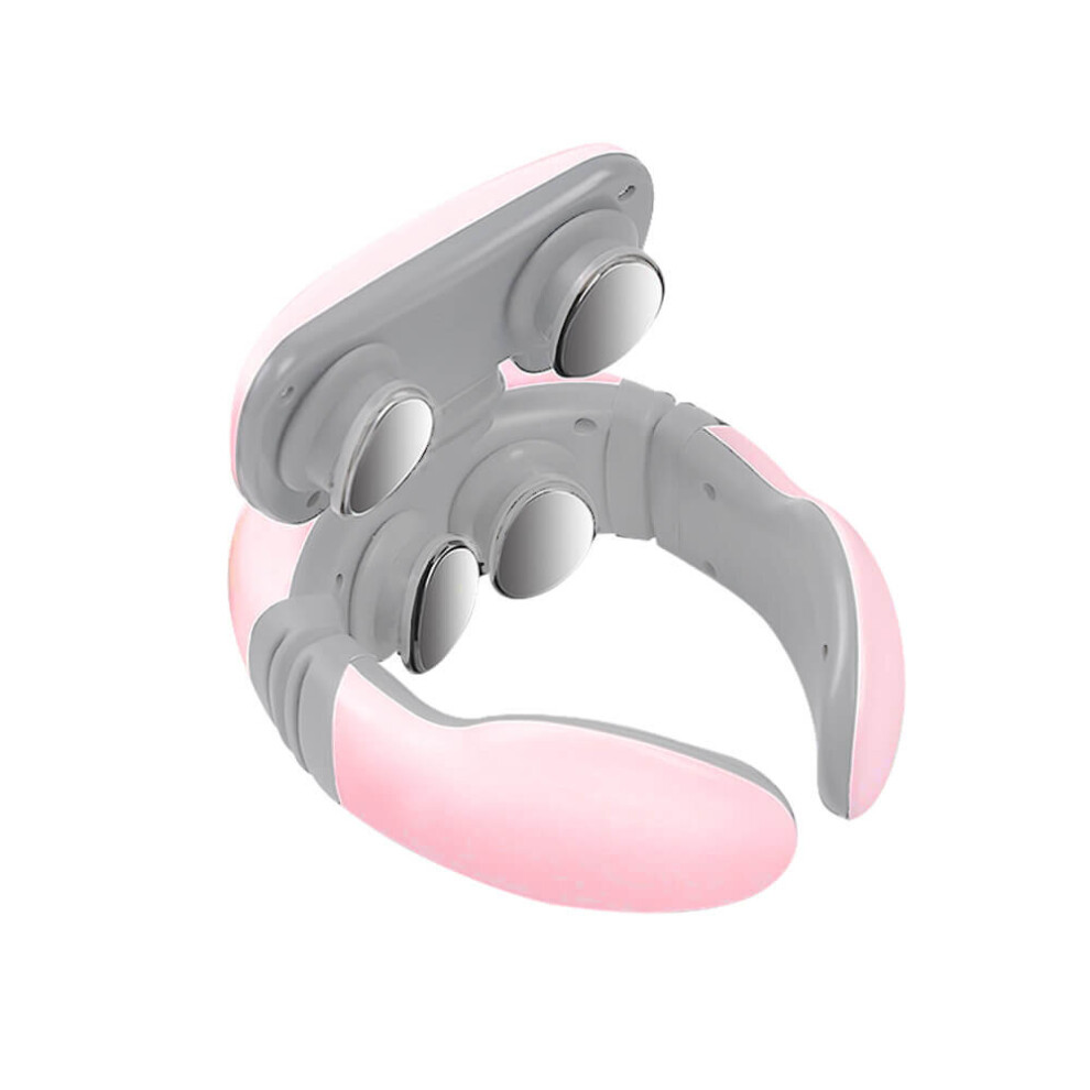Dechoicelife Pink (A-) Smart 4D Magnetic Shoulder Neck Massager Pulse Far Infrared Heated Electric Pain Relief Cervical Massage With Remote Control