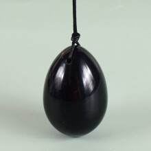 (a-50x35 drill obsidian) 50*35 Big Size Yoni Egg Massage Body Natural Crystal Rose Quartz Ball Kegel Exercise Tool Pelvic Floor Muscle Vaginal Massager