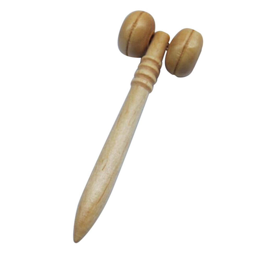 Dechoicelife White (A-) Wood Body Foot Reflexology Acupuncture Shiatsu Thai Massager Roller Therapy Meridians Scrap Lymphatic Drainage
