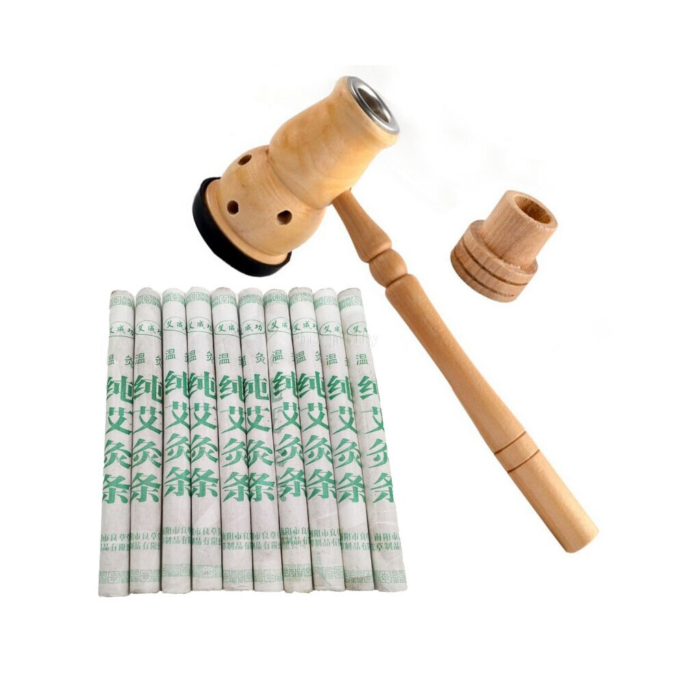 Dechoicelife Moxibustion Moxa Burner Box With 10 Pure Moxa Stick Rolls - Traditional Chinese Massage Therapy For Antistress & Acupuncture