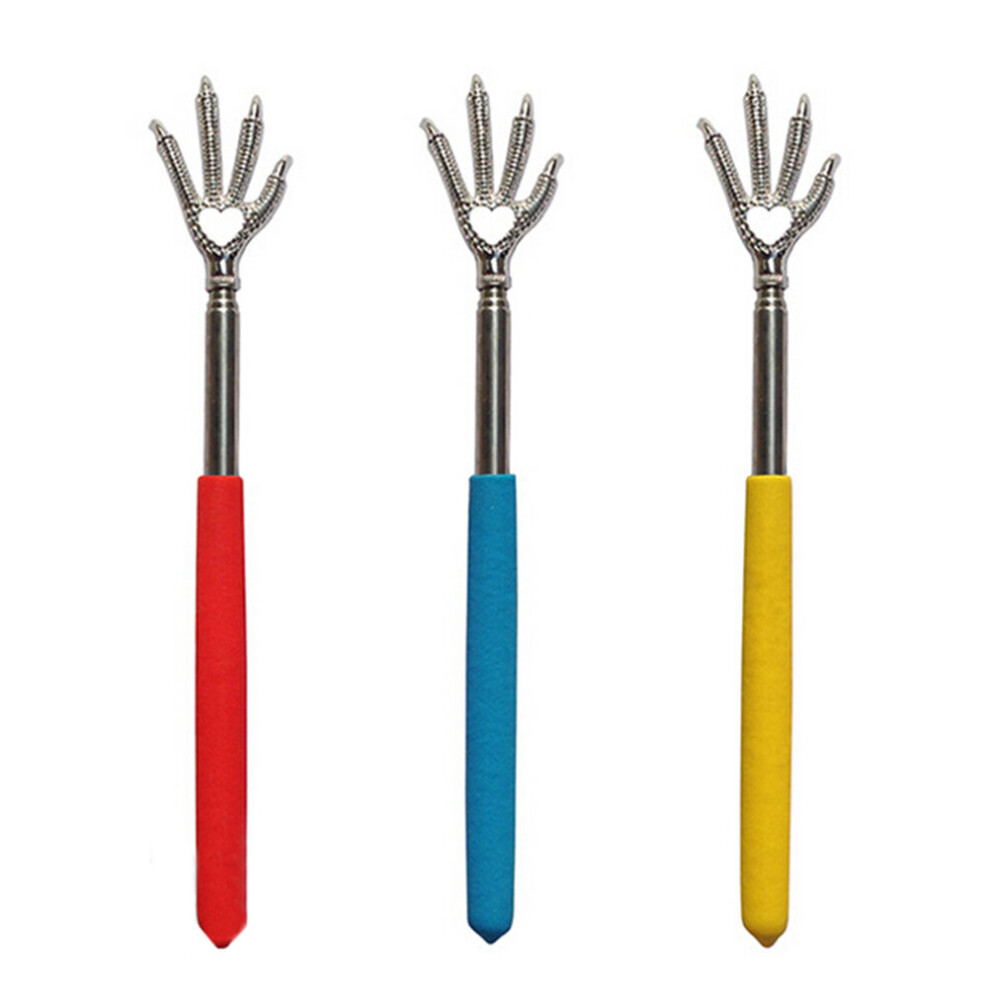Dechoicelife New Practical Handy Stainless Bear Claw Back Scratcher Pen Clip Back Scratcher Telescopic Pocket Scratching Massage Kit
