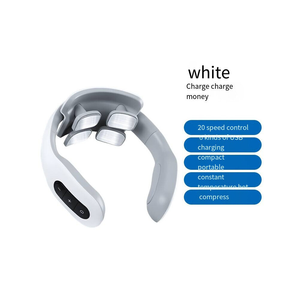 Dechoicelife (A-Heating) Ems Neck Massage Instrument 4 Head Heating Massage Machine For Neck Muscle Massager Treatment Of Fatigue Cervical Spondylosis