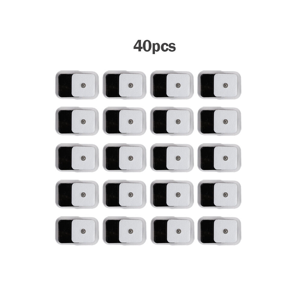 Dechoicelife (A-40 Pcs4x4cm) Replacement White Electrode Pads For Tens Acupuncture Digital Therapy Machine Ems Pulse Slimming Massager Therapy Snap On