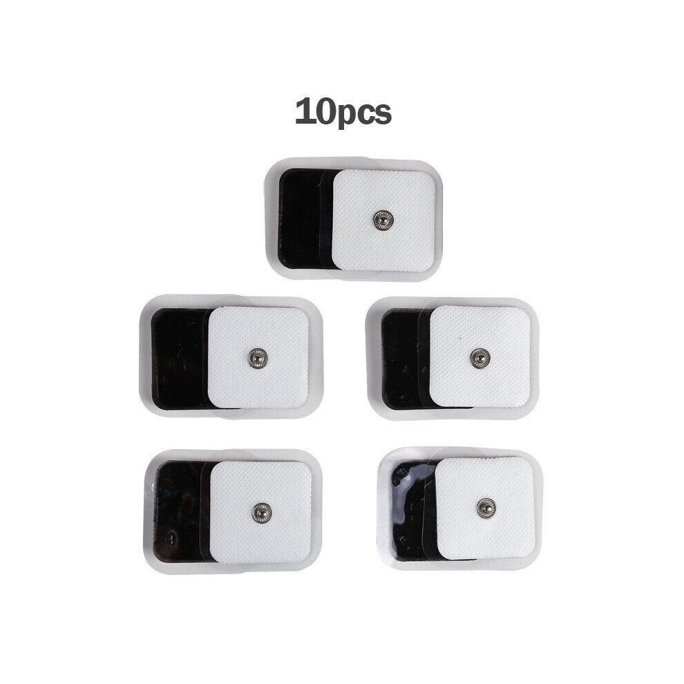 Dechoicelife (A-10 Pcs4x4cm) Replacement White Electrode Pads For Tens Acupuncture Digital Therapy Machine Ems Pulse Slimming Massager Therapy Snap On