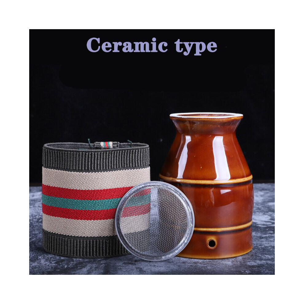 Dechoicelife (A-Ceramic Type) Ceramic Warm Moxibustion Jar Zisha Acupuncture Heat Therapy Body Massage Device