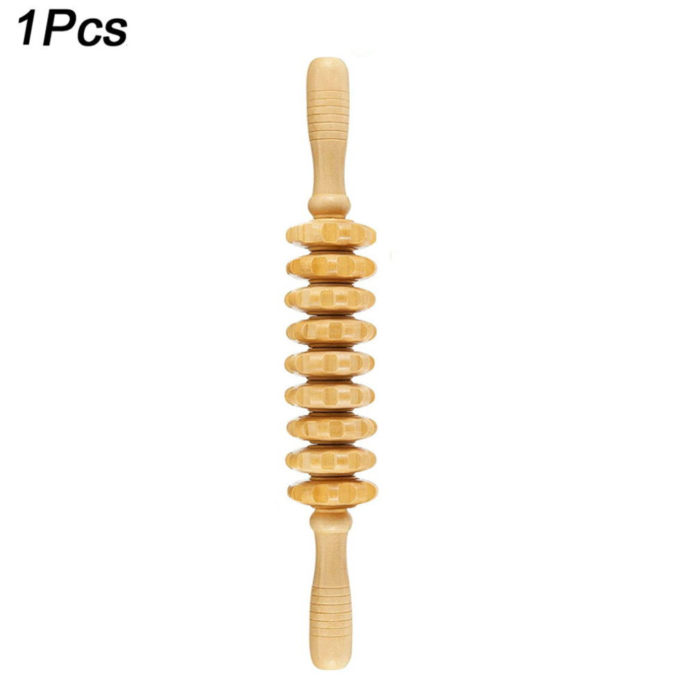 Dechoicelife Black (A-) Manual Massager Wooden Handheld Roller Trigger Point Massager Stick For Fascia,Cellulite,Muscle,Abdomen,Body Therapy Massager