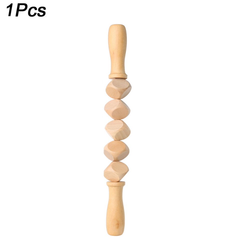 Dechoicelife Silver (A-) Manual Massager Wooden Handheld Roller Trigger Point Massager Stick For Fascia,Cellulite,Muscle,Abdomen,Body Therapy Massager