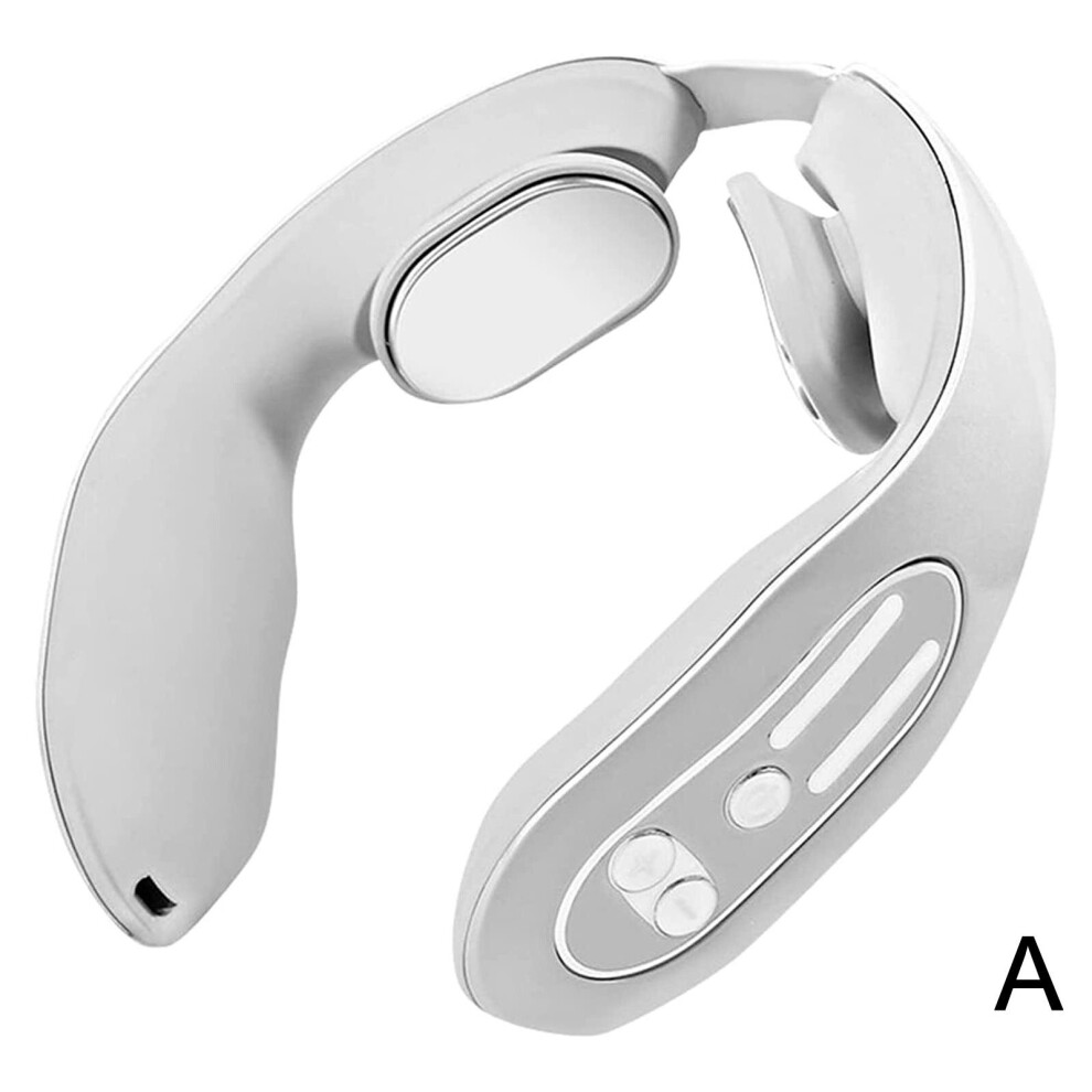 Dechoicelife Gray/Blue (A-) Ems Neck Acupoints Lymphvity Massage Device,Intelligent Neck Massager With Heat Hot Design