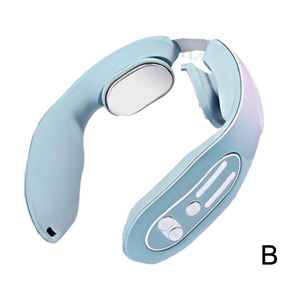 Dechoicelife Blue (A-) Ems Neck Acupoints Lymphvity Massage Device,Intelligent Neck Massager With Heat Hot Design