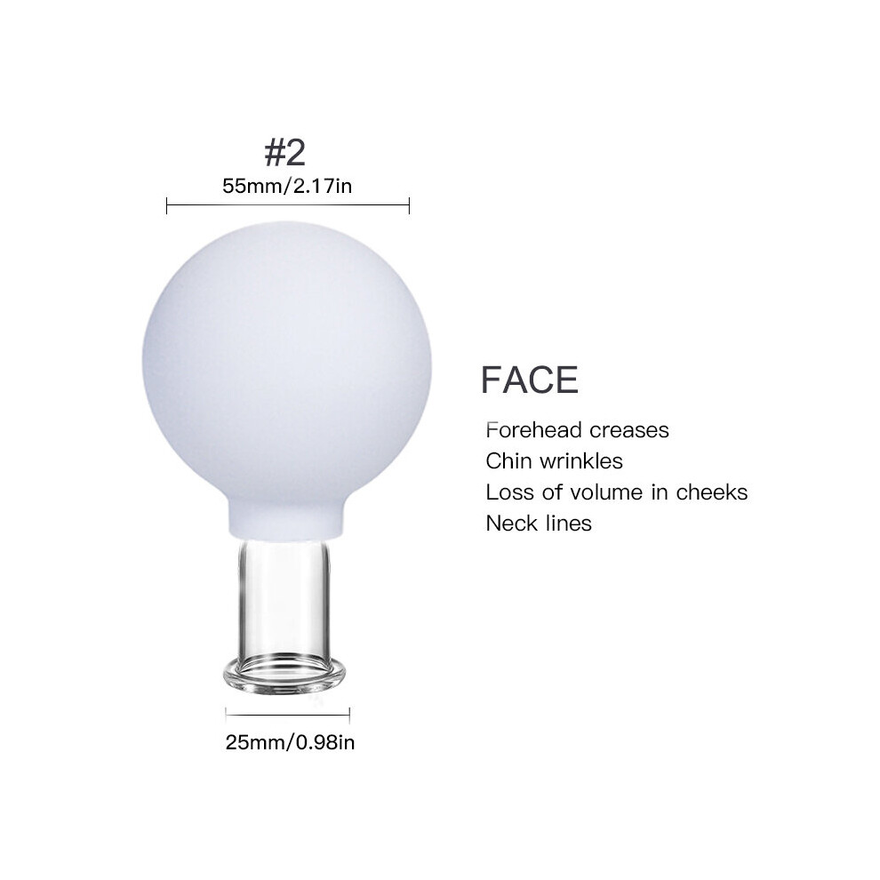 Dechoicelife (A-White02(Face)) Rubber Face Massager Vacuum Cupping Face Skin Lifting Facial Cups Anti Cellulite Cup Anti-Wrinkle Cupping Therapy Facial Tool