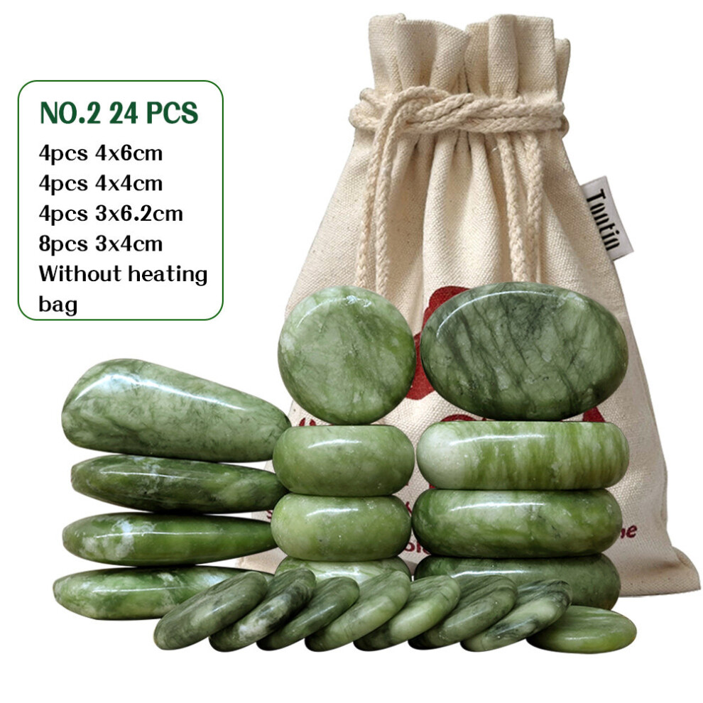 Dechoicelife (A-No2 No Heater) Tontin 20Pcs/Set Jade Glaze Hot Stone Massage Set Massager Back Massageador Health Care Stones For Massage Basalt Lava Stone