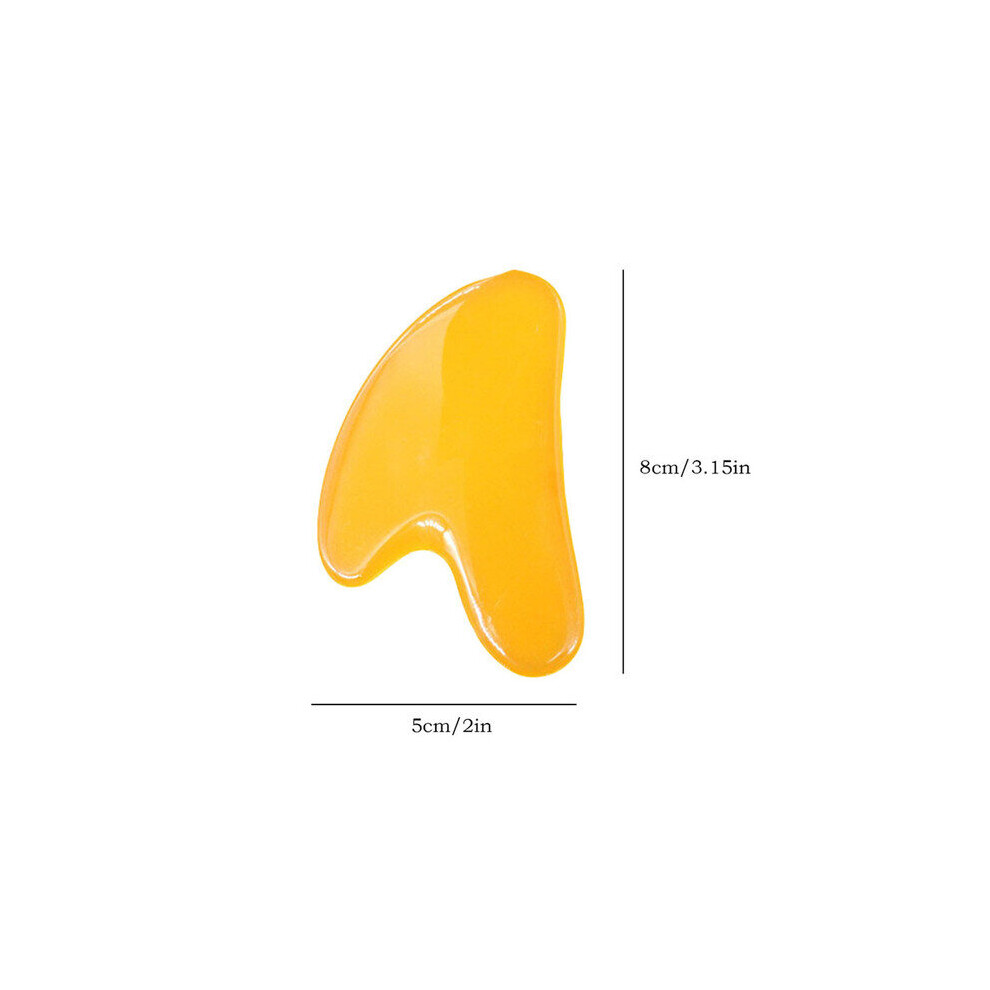 Dechoicelife Yellow Natural Resin Guasha Scrapping Plate Gua Sha Massager Face Meridian Scrapping Plate Piece Massage Tools Arm Massage Tools