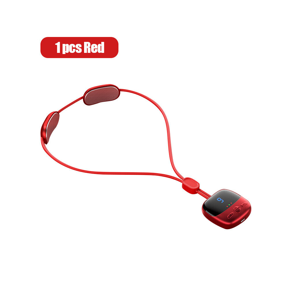 Dechoicelife Red (A-1 Pcs ) Smart Cervical Spine Massager Neck Protector With Heating Microcurrent Portable Neck Artifact Dredging Mini Pulse Massage