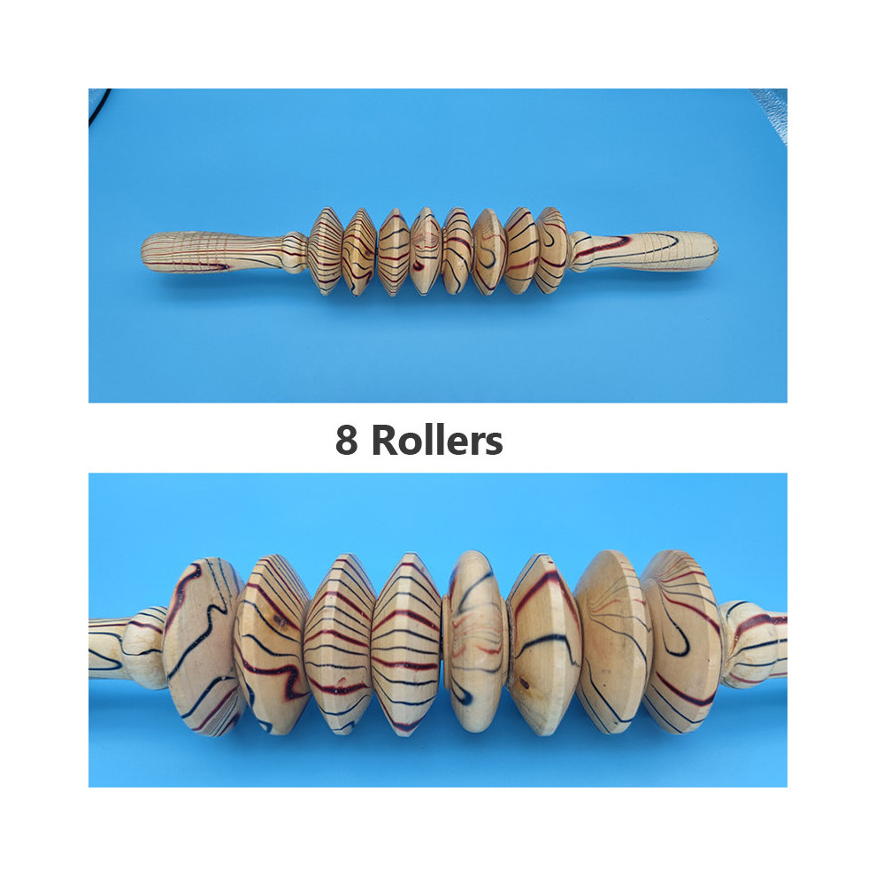 Dechoicelife (A-8 Rollers) Wooden Exercise Roller Sport Injury Gym Body Leg Trigger Point Muscle Roller Sticks Massager Health Care Muscle Roller Sticks