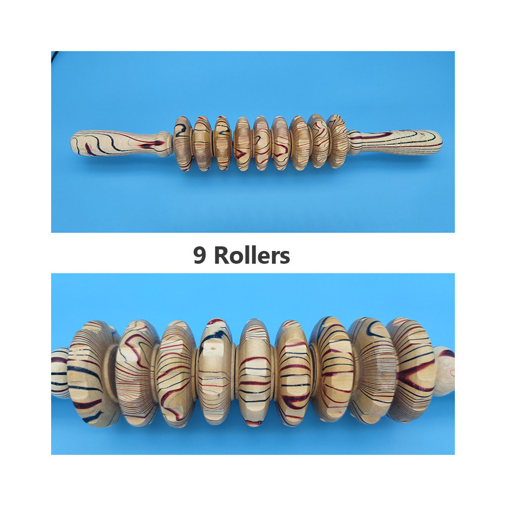 Dechoicelife (A-9 Rollers) Wooden Exercise Roller Sport Injury Gym Body Leg Trigger Point Muscle Roller Sticks Massager Health Care Muscle Roller Sticks