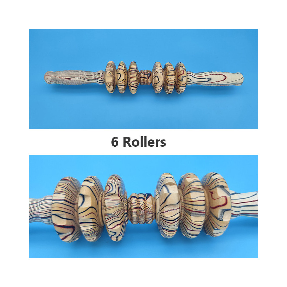 Dechoicelife (A-6 Rollers) Wooden Exercise Roller Sport Injury Gym Body Leg Trigger Point Muscle Roller Sticks Massager Health Care Muscle Roller Sticks