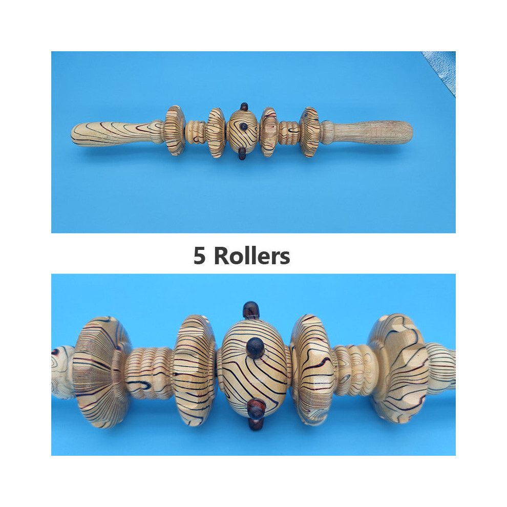 Dechoicelife (A-5 Rollers) Wooden Exercise Roller Sport Injury Gym Body Leg Trigger Point Muscle Roller Sticks Massager Health Care Muscle Roller Sticks