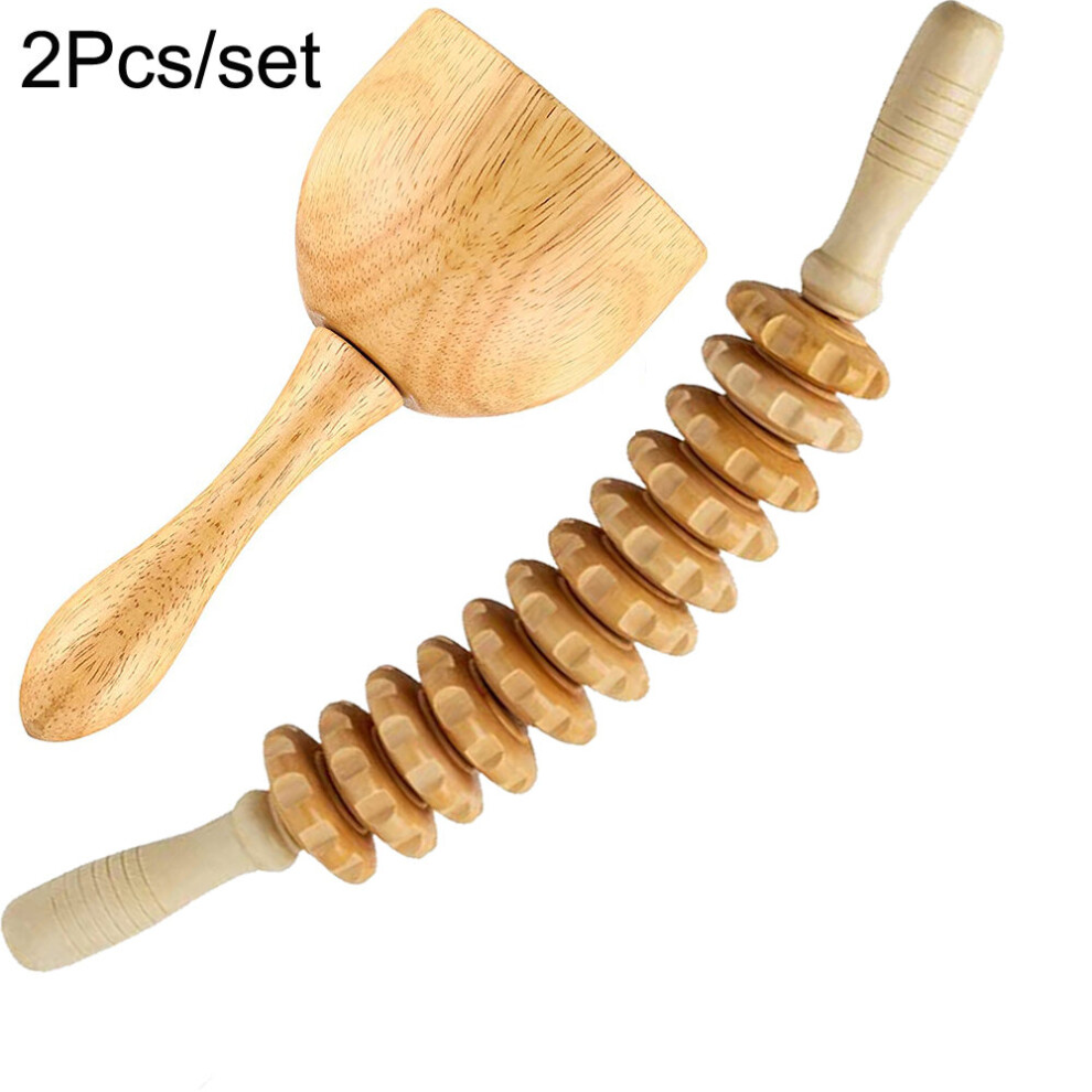Dechoicelife (A-Auburn) Wood Therapy Massage Tool Lymphatic Drainage Massager Wooden Swedish Cup Mushroom Massager Anti Cellulite Fascia Massage Roller